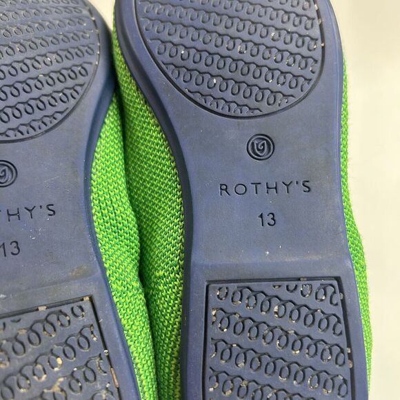 Rothy's The Loafer Kids Size 13 Youth Green Ballet Flat Shoes Slip On - Picture 7 of 7